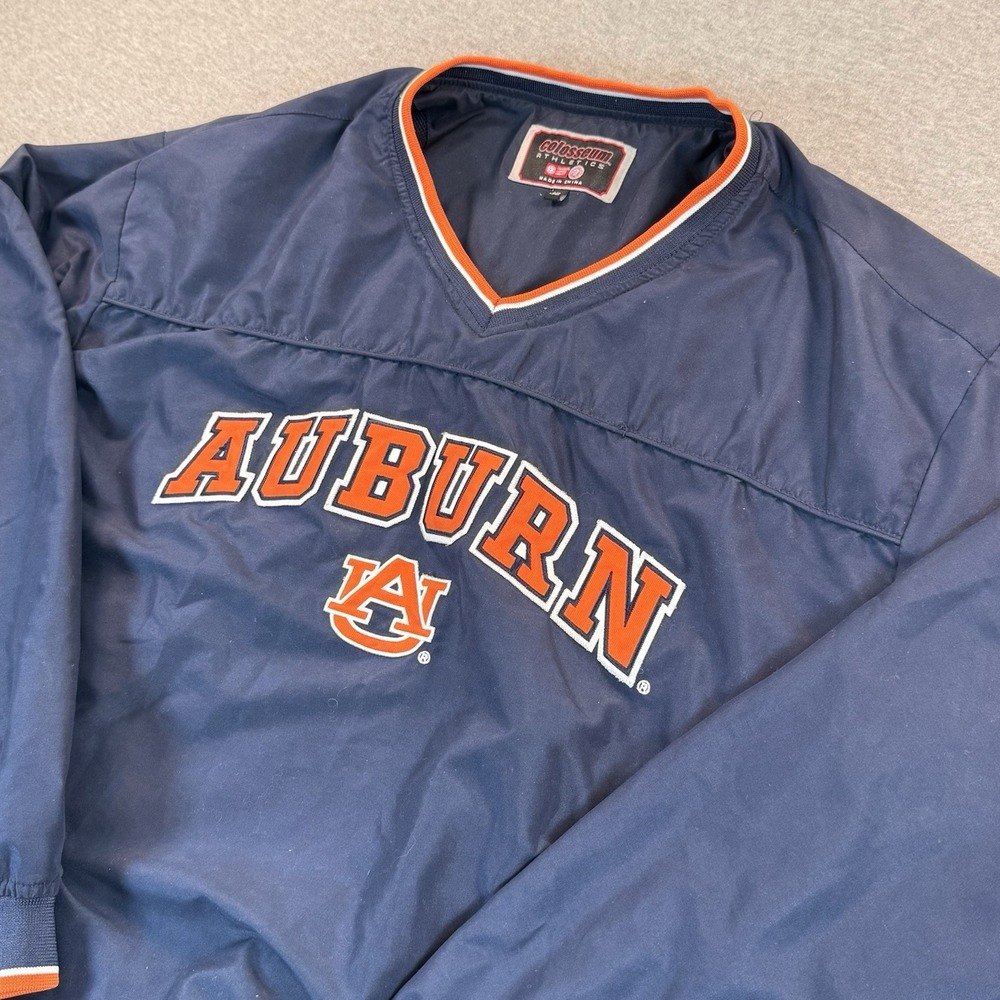 Auburn Tigers Jacket Mens XL Navy Colosseum Athletics Lined Windbreaker NCAA